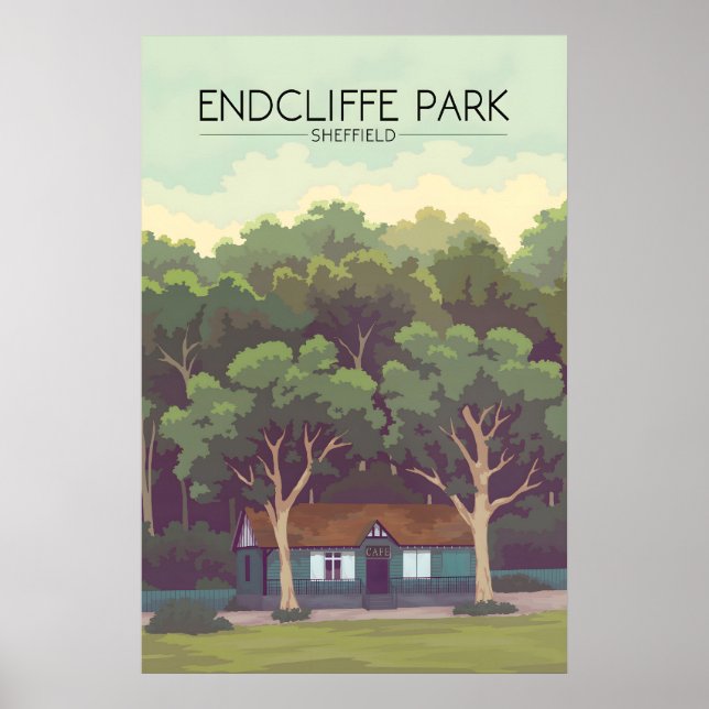 Endcliffe Park Sheffield Reiseplakat Poster (Vorne)
