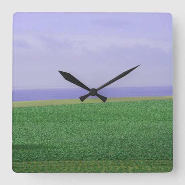 Ende der Erdklemme Quadratische Wanduhr (Vorderseite)