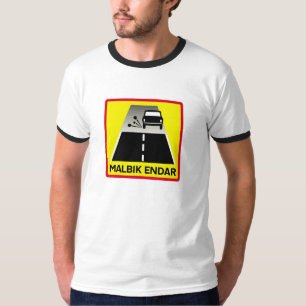 Ende der geteerten Straße, Verkehrszeichen, Islan T-Shirt