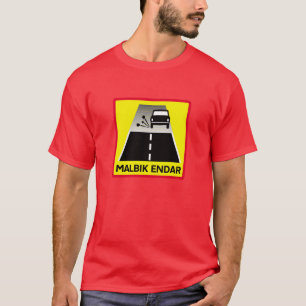 Ende der geteerten Straße, Verkehrszeichen, Island T-Shirt