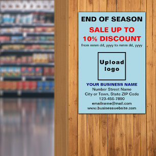 Ende der Saison Verkauf Business Light Blue Poster