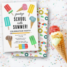 Ende der Schule Goodbye Hello Ice Cream Summer Par