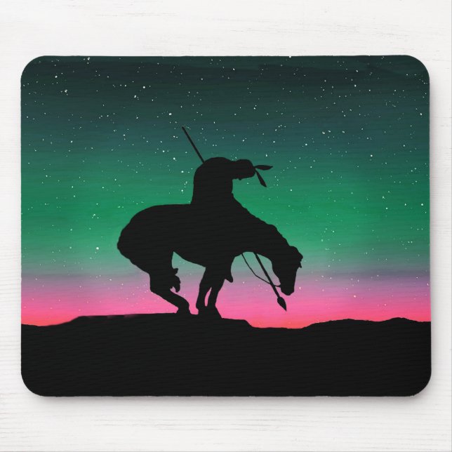Ende der Trail-Silhouette mit nächtlichem Himmel Mousepad (Vorne)