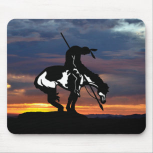 Ende der Trail-Silhouette mit Sunset Mouse Pad Mousepad