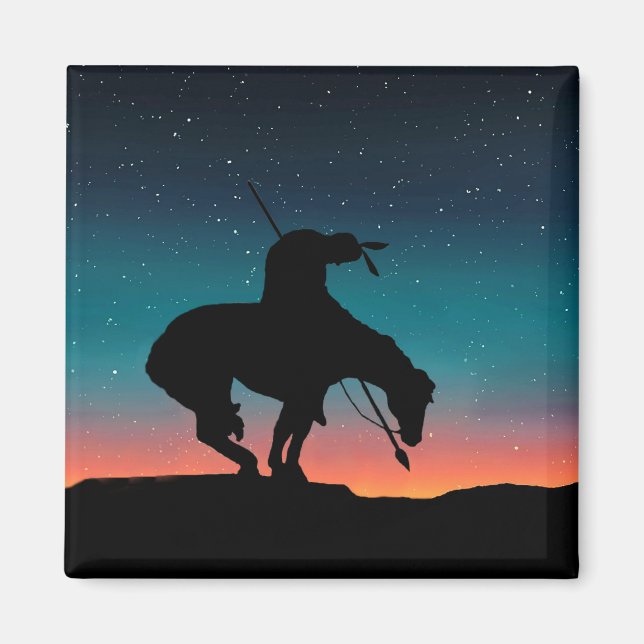 Ende der Trail Silhouette Square Magnet (Vorne)