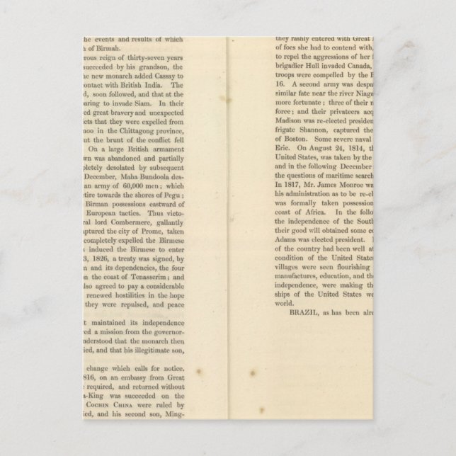 Ende des allgemeinen Friedens 1828 AD 2 Postkarte (Vorderseite)