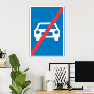 Ende des Autobahn-Verkehrszeichens Poster
