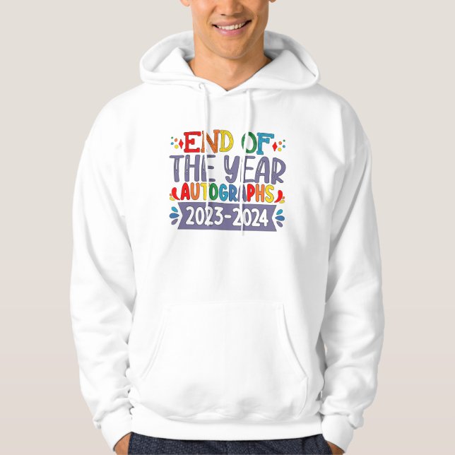 Ende des Jahres Autographs 2024 Letzter Schultag Hoodie (Vorderseite)