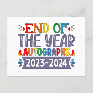 Ende des Jahres Autographs 2024 Letzter Schultag Postkarte