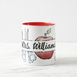 Ende des Jahres Lehrer Wertschätzung Apfel Doodle Tasse