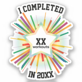 Ende des Jahres Workout Tally (Regenbogen) Aufkleber