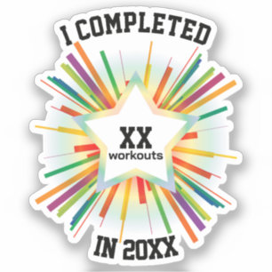 Ende des Jahres Workout Tally (Regenbogen) Aufkleber