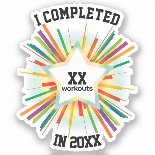 Ende des Jahres Workout Tally (Regenbogen) Aufkleber (Vorderseite)