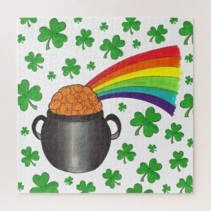 Ende des Rainbow Kleeblatt Pot of Gold Lucky Puzzle