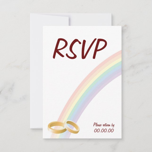 Ende des Regenbogens RSVP Karte (Vorderseite)