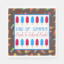 Ende des Sommers Ice Pop und Eiscreme Muster Party Serviette