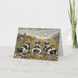 Ende des Tages Kühe Whimsical Farmhouse Kuh Rustik Karte