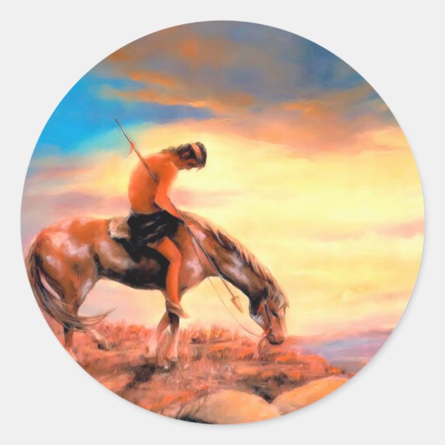Ende des Trail Native American Round Sticker (Vorderseite)