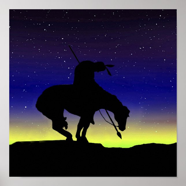 Ende des Trail Sihouette mit Nachthimmel Poster (Vorne)