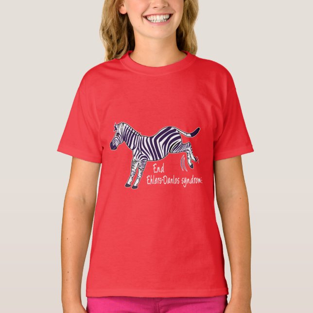 Ende Ehlers-Danlos Syndrom mit Zebra T-Shirt (Vorderseite)