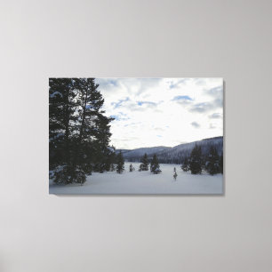 Ende eines Schneetages im Yellowstone Nationalpark Leinwanddruck