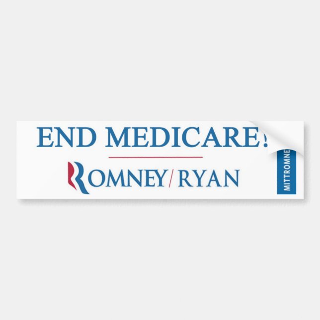 ENDE MEDICARE! Romney/Ryan-Autoaufkleber Autoaufkleber (Vorne)