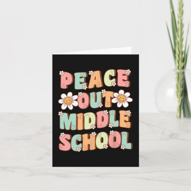 Ende Mittelschule Abschluss Groovy letzten Tag der Karte (Vorderseite)