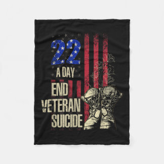 Ende Veteran Suizid Bewusstsein 22 A Day Patriotic Fleecedecke