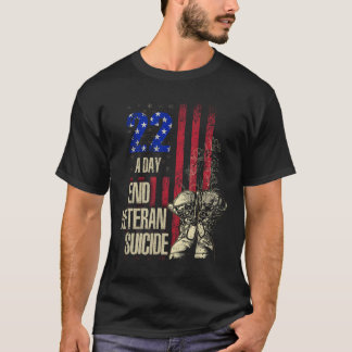 Ende Veteran Suizid Bewusstsein 22 A Day Patriotic T-Shirt