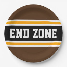 ENDE ZONE Athletic Brown Yellow Football Strips Pappteller