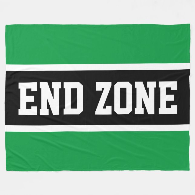 ENDE ZONE Bright Green Schwarz-weiß Athletic Strip Fleecedecke (Vorderseite (Horizontal))