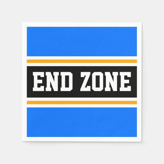 ENDE ZONE Fun Bright Blue Black Yellow Stripes Serviette (Vorderseite)