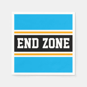 ENDE ZONE Fun Sky Blue Black Yellow Racing Streife Serviette