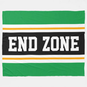ENDE ZONE Helle grüne schwarze Fußball Streifen Fleecedecke