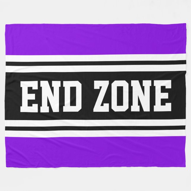 ENDE ZONE Helle Lila Schwarz-weiße Racing Streifen Fleecedecke (Vorderseite (Horizontal))