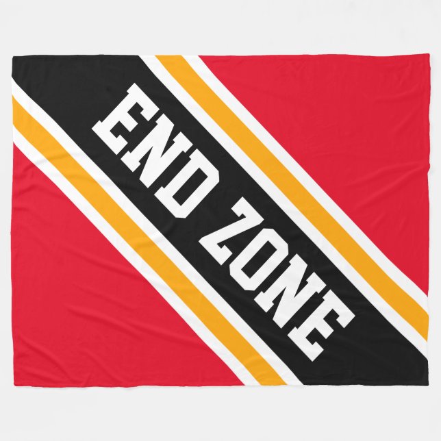 ENDE ZONE Hellrotes Gelbes schwarzes Baskenfeld St Fleecedecke (Vorderseite (Horizontal))