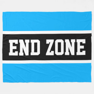 ENDE ZONE Sky Schwarz-weiße Sportstreifen Fleecedecke