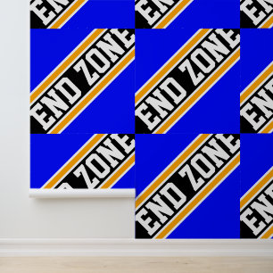 ENDE ZONE Tiled Royal Blue Yellow Black Stripes Tapete