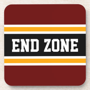 ENDE ZONE Yellow Deep Red Black Sports Stripes Getränkeuntersetzer