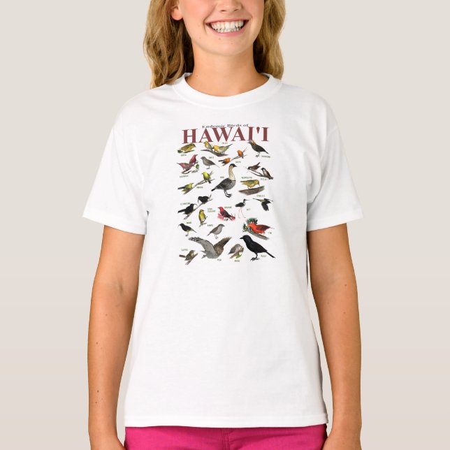Endemische Vögel von Hawai'i T-Shirt (Vorderseite)