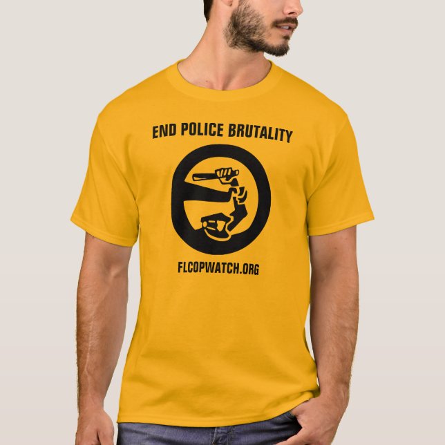 "Enden-Polizei-Brutalitäts-" GoldShirt Floridas T-Shirt (Vorderseite)