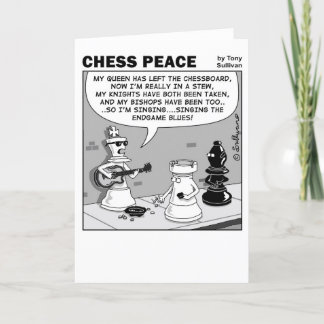 Endgame Blues Schess Peace Cartoon Karte