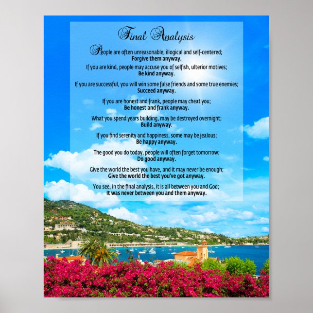 Endgültige Analyse: "Do it Anyway" Poster (Vorne)