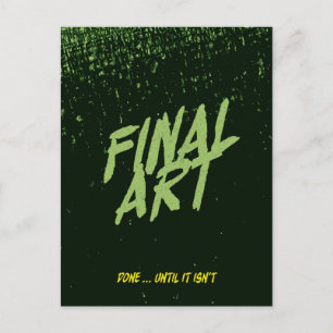 Endgültige Kunst - Vintage-Filmplakat-Parodie Postkarte