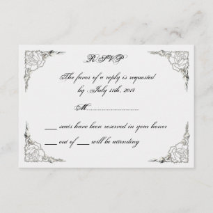 ENDGÜLTIGE Niedliche elegante Rose Silver RSVP Car Karte