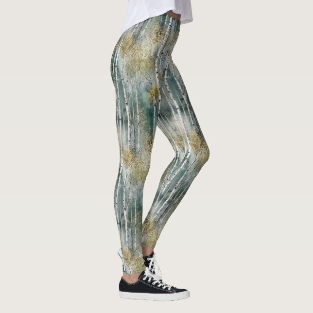 Endless Birch Tree Dreamscape Trees Misty Forest Leggings (Rechts)