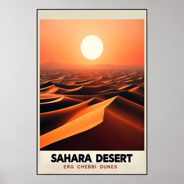 Endless Dunes Of Erg Chebbi, Morocco Poster (Vorne)