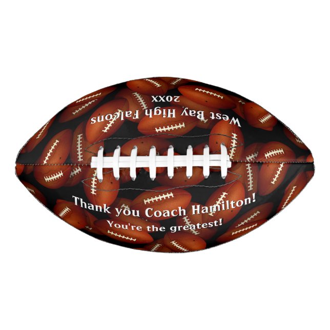 Endless footballs pattern sports coach thank you (Vorderseite)
