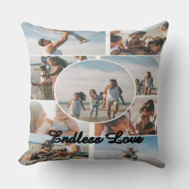 Endless Love Custom Family Collage Throw Pillow Kissen