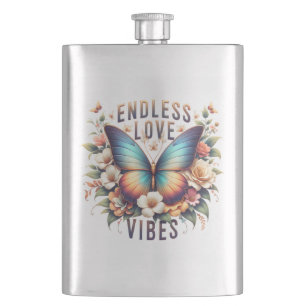 Endless Love Vibes Schmetterling Art-96281 Flachmann